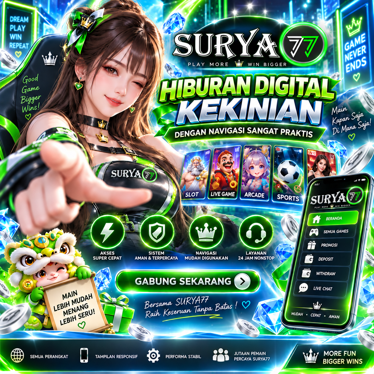 SURYA77 💲 Situs Online Slot88 Gacor Gampang Maxwin Modal 10K Nikmati Jackpot Tanpa Batas!